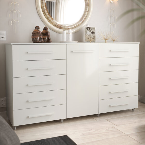 Cômoda 10 Gavetas com Sapateira Imperial Branco - BATROL MÓVEIS
