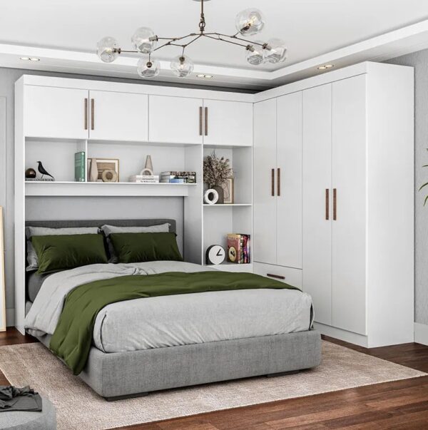 Modulado 4 Portas + Guarda-Roupa 4 Portas Hércules(Sem Espelho)Branco – CARIOCA MÓVEIS