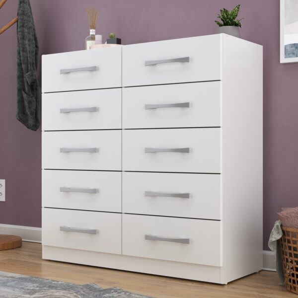Cômoda 10 Gavetas Torres 11CO1023 Branco - RODIAL MÓVEIS